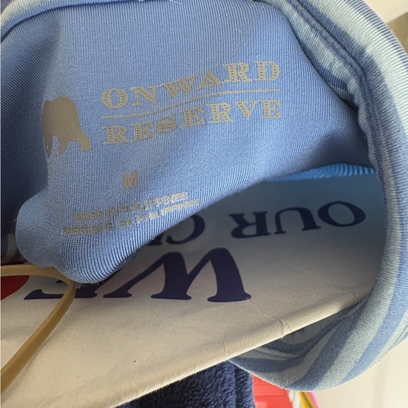 Men’s Onward Reserve Blue Striped Golf Performance Polo-Medium WORN ONCE!!! - Picture 2 of 4